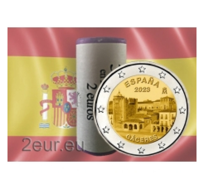 Spanien 2 Euro rollen 2023 – UNESCO-Weltkulturerbe – Altstadt von Cáceres