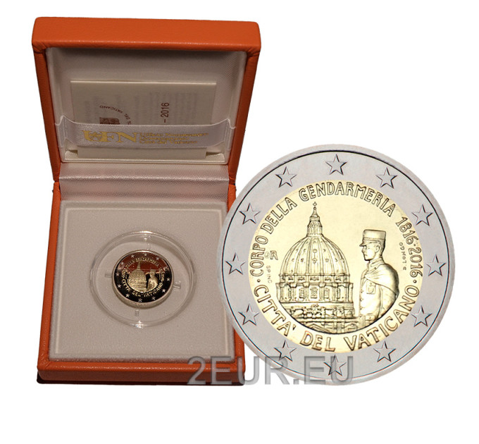 Vatikan 2 Euro proof 2016 - 200. Jahrestag des Korps der Gendarmerie der Vatikanstadt 