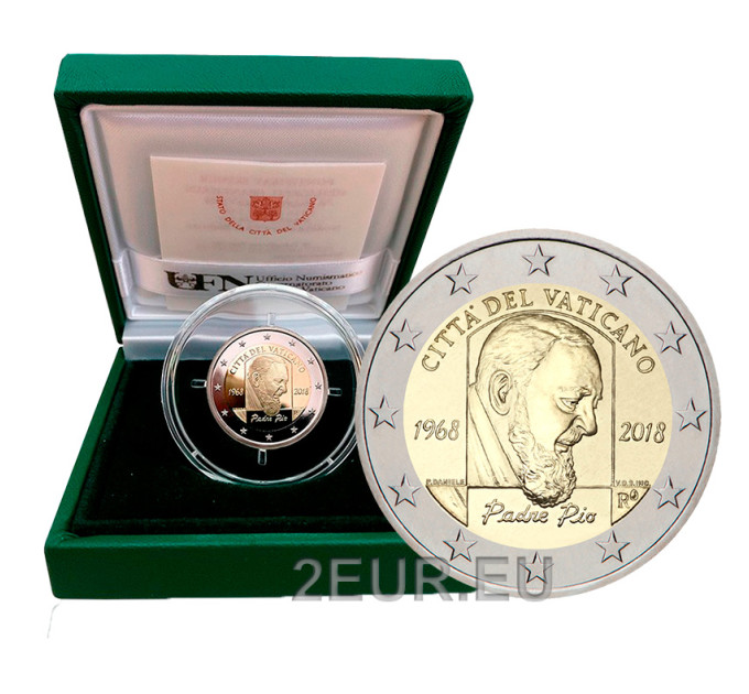 Vatikan 2 Euro proof 2018 - 50. Todestag von Pater Pio 