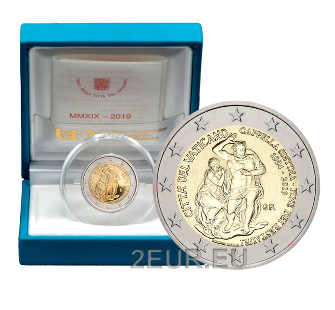 Vatikan 2 Euro proof 2019 - 25. Jahrestag der Restaurierung der Sixtinischen Kapelle  