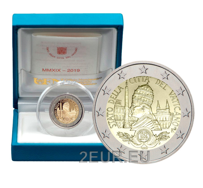 Vatikan 2 Euro proof 2019 - 90. Jahrestag der Gründung des Staates Vatikanstadt  