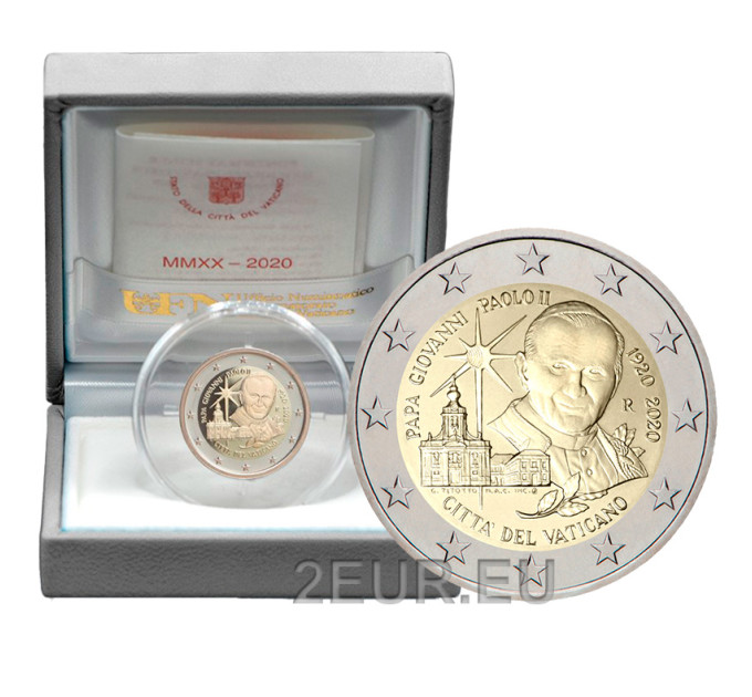 Vatikan 2 Euro proof 2020 - 100. Jahrestag der Geburt von Papst Johannes Paul II