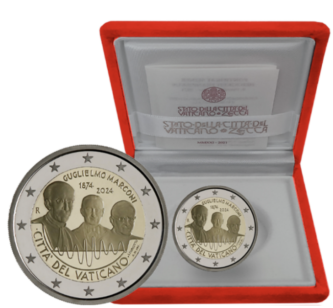 Vatikan 2 Euro proof 2024 – 150. Geburtstag von Guglielmo Marconi