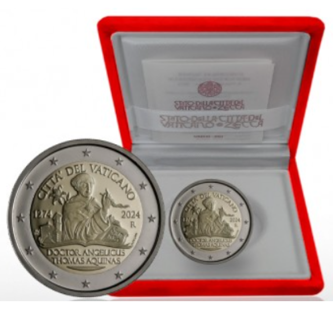 Vatikan 2 Euro proof 2024 – 750. Todestag des heiligen Thomas von Aquin