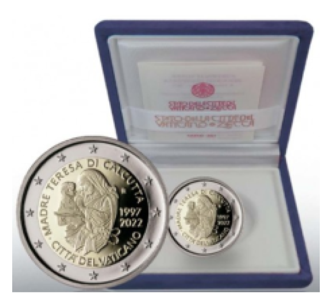 Vatikan 2 Euro proof 2022 – 25. Todestag von Mutter Teresa von Kalkutta 