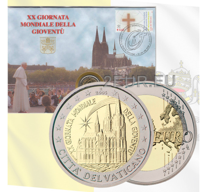 Vatikan 2 Euro BU 2005 - XX. Weltjugendtag in Köln - Numisbrief