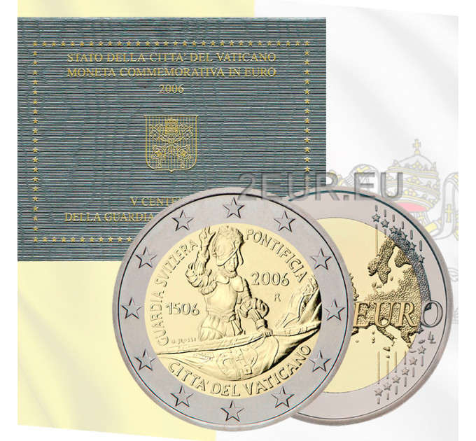 Vatikan 2 Euro BU 2006 - 500  Jahrestag der Päpstlichen Schweizergarde