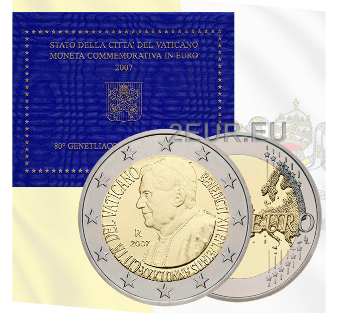 Vatikan 2 euro BU 2007 - 80. Jahrestag der Geburt von Papst Benedikt XVI