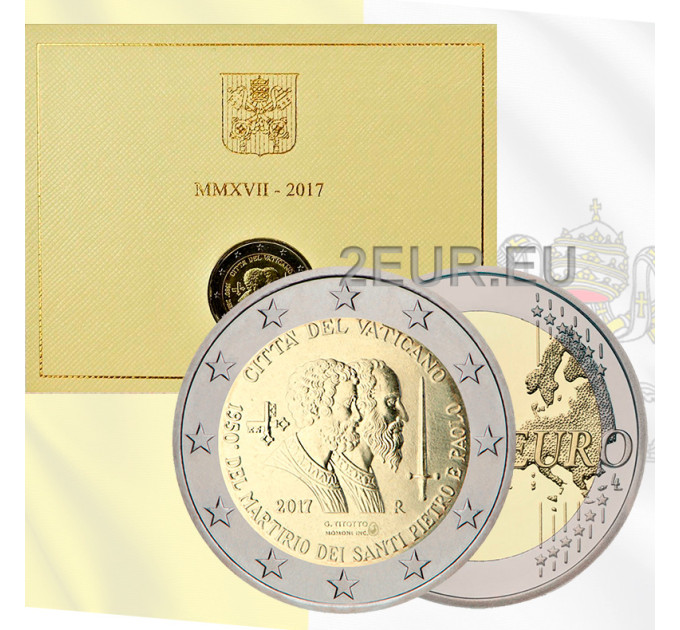 Vatikan 2 Euro BU 2017 - 1950. Jahrestag des Martyriums der Heiligen Petrus und Paulus