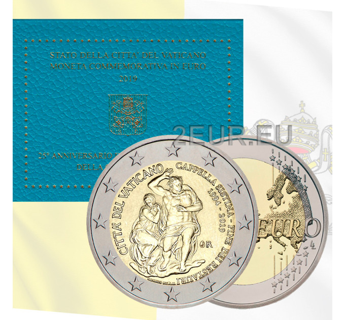 Vatikan 2 Euro BU 2019 - 25. Jahrestag der Restaurierung der Sixtinischen Kapelle