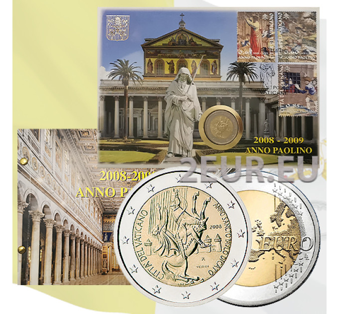 Vatikan 2 Euro BU 2008 - Jahr des Apostels Paulus  Numisbrief