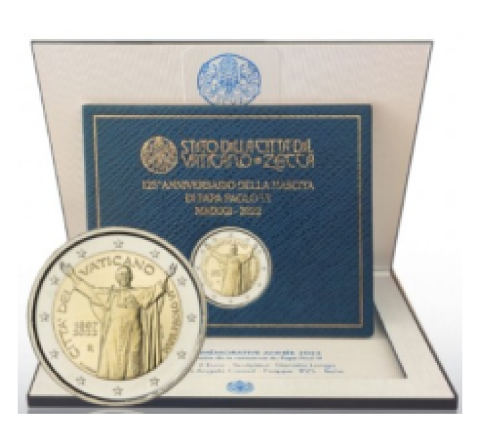Vatikan 2 Euro BU 2022 – 125. Jahrestag der Geburt von Papst Paul VI