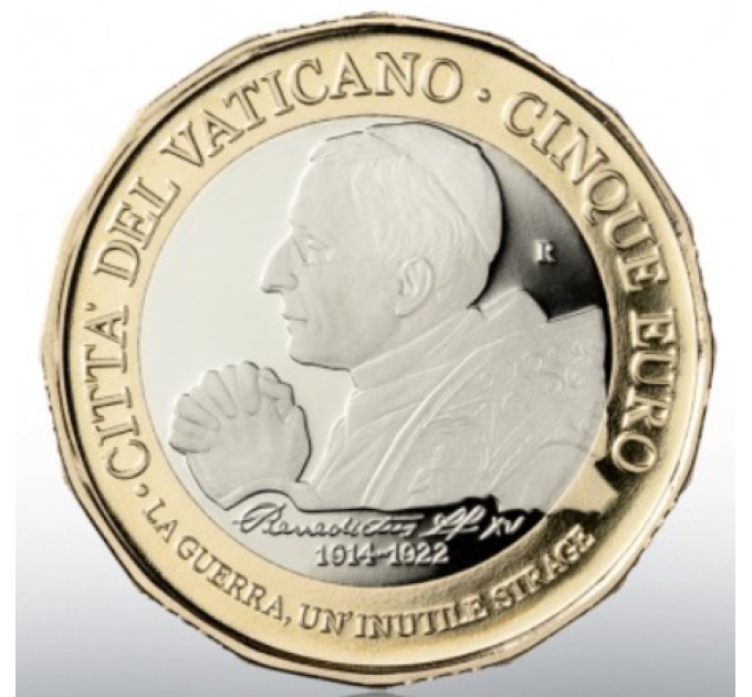 Vatikan 5 euro proof 2022 – 100. Todestag von Papst Benedetto XV