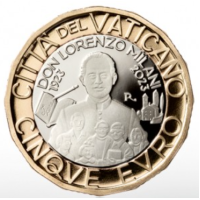 Vatikan 5 euro proof 2023 – 100 Jahre seit der Geburt von Don Lorenzo Milani
