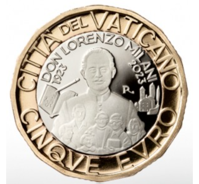 Vatikan 5 euro proof 2023 – 100 Jahre seit der Geburt von Don Lorenzo Milani