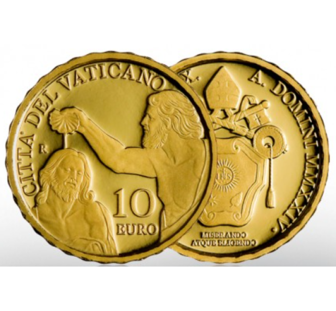 Vatikan 10 Euro Gold proof 2024 - Taufe