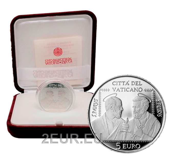 Vatikan 5 Euro Silber proof 2021 - 50. Jahrestag des Vereins St. Peter und Paul