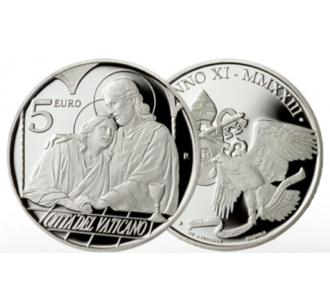 Vatikan 5 Euro Silber proof 2023 - DIE ZWÖLF APOSTEL: ST. JOHANNES