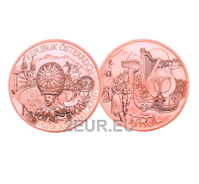 Österreich 10 Euro Münze 2014 - Tirol