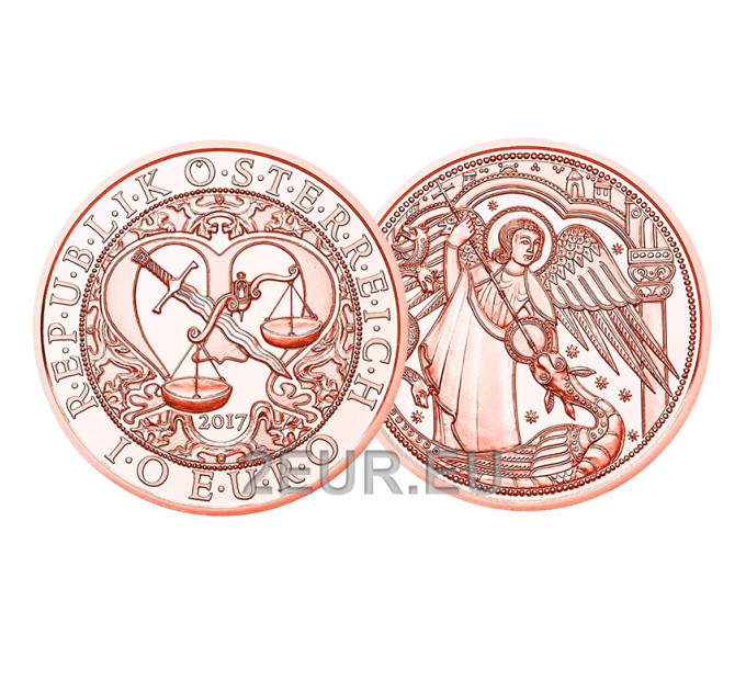  Österreich 10 Euro Münze 2017 - Michael - der Schutzengel