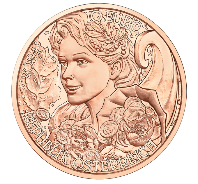 Österreich 10 Euro Münze 2024 - Pfingstrose