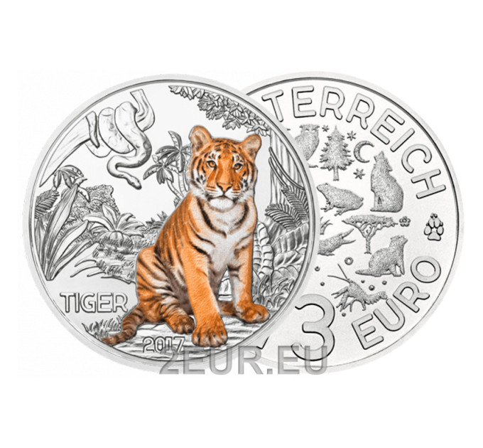 Österreich 3 Euro Münze 2017 - Tiger
