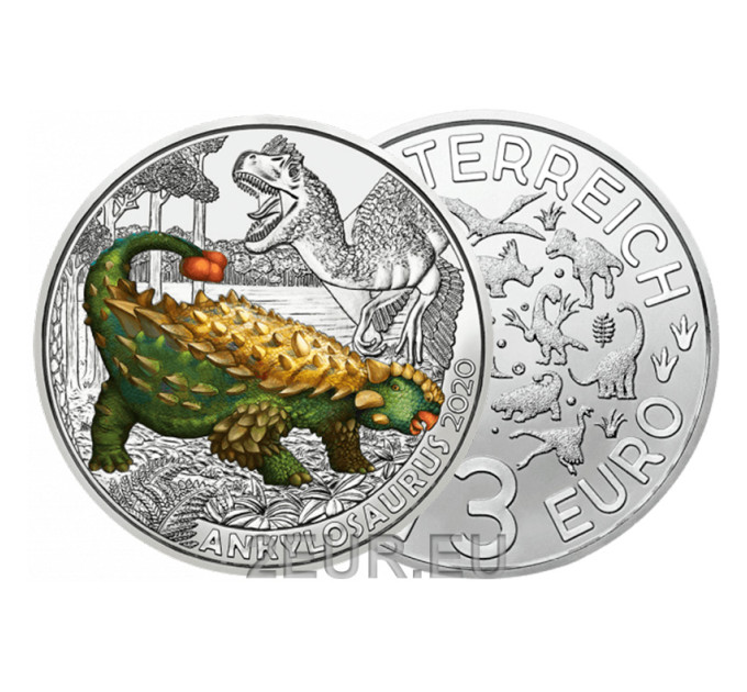 Österreich 3 Euro Münze 2020-3 - Ankilosaurier magniventris