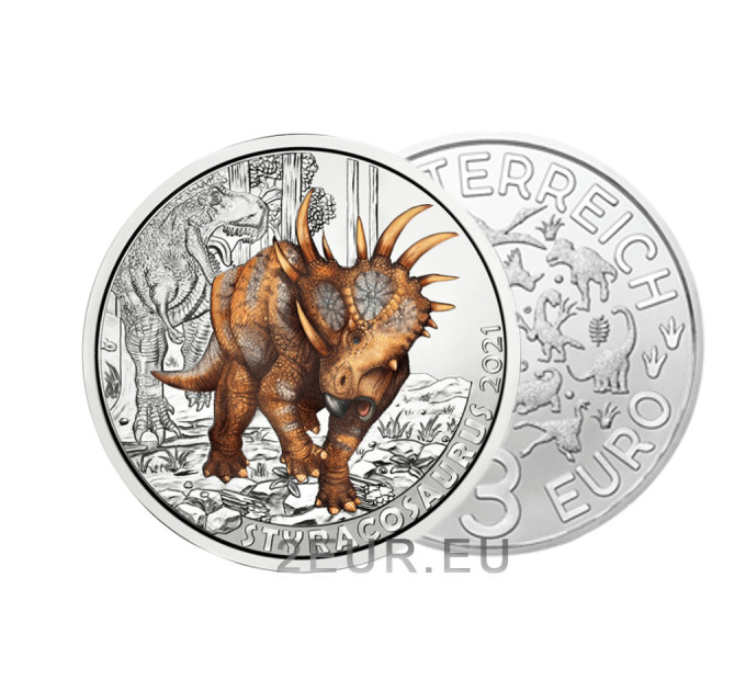 Österreich 3 Euro Münze 2021-3 - Styracosaurus albertensis