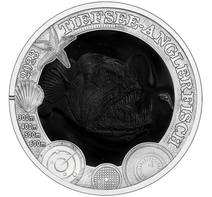 Österreich 3 Euro Münze 2023-3 - Lebendiges Meeresleben - Tiefsee-Anglerfisch
