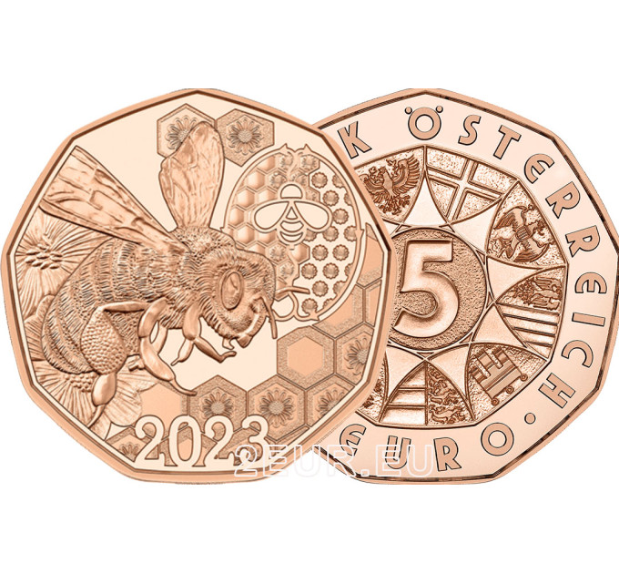 Österreich 5 Euro Münze 2023 - Der Wackeltanz - Bienen