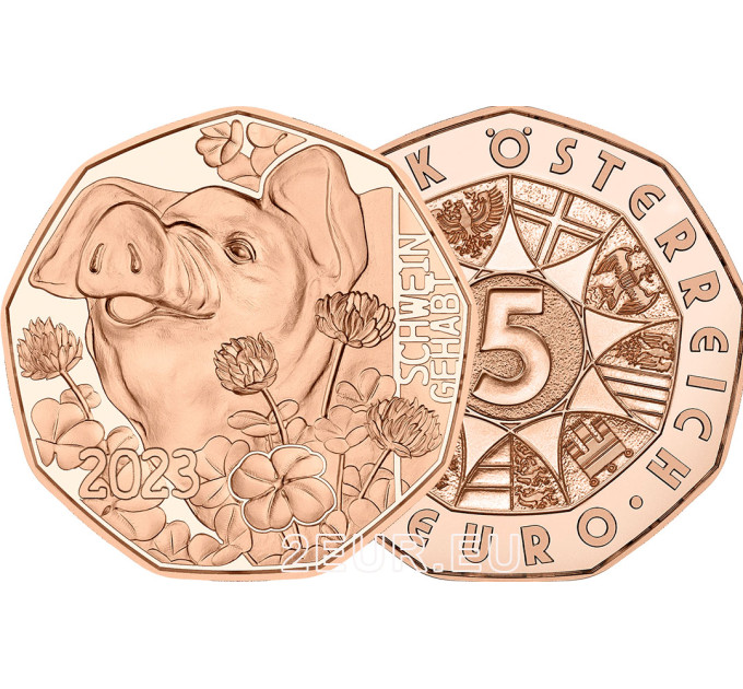 Österreich 5 Euro Münze 2023 - SCHWEIN