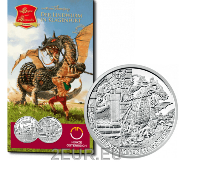 Österreich 10 Euro Silbermünze 2011 - Der Lindwurm in Klagenfurt