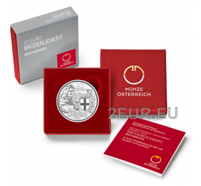 Österreich 10 Euro Silbermünze PP 2021 - BRÜDERLICHKEIT 