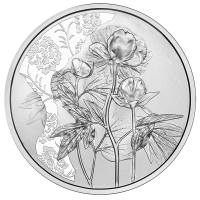Austria 10 euro Silbermünze 2024 - Pfingstrose