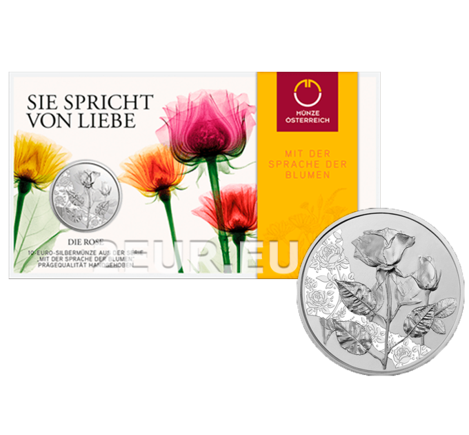 Austria 10 euro Silbermünze 2021 - DIE ROSE