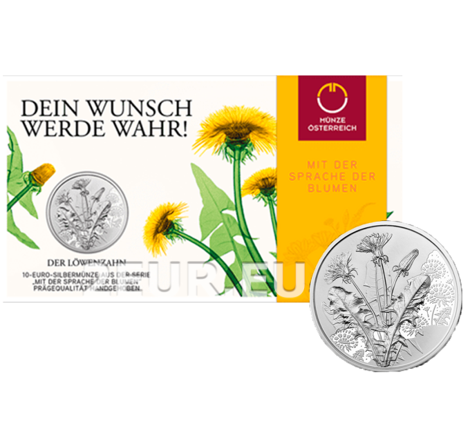 Austria 10 euro Silbermünze 2022 - DER LÖWENZAHN