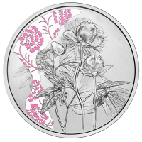 Austria 10 euro Silbermünze PP 2024 - PFINGSTROSE