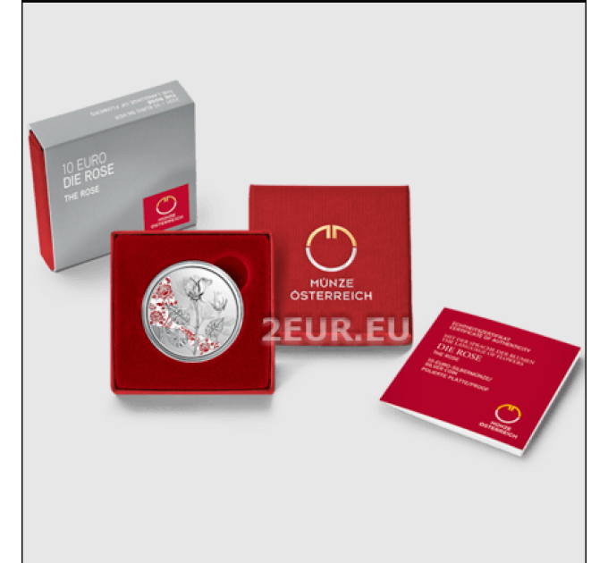 Austria 10 euro Silbermünze PP 2021 - DIE ROSE