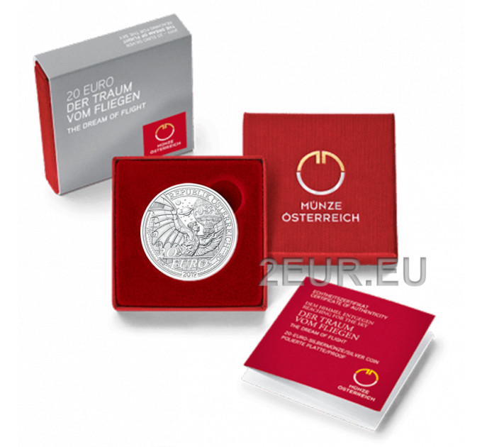 Österreich 20 Euro Silbermünze 2019 - Der Traum vom Fliegen