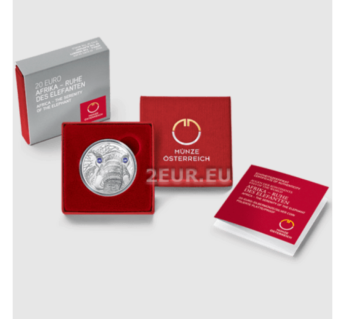 Österreich 20 Euro Silbermünze 2022 – Eyes of the World – Afrika – Serenity of the Elephant