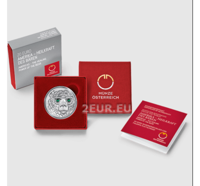 Österreich 20 Euro Silbermünze 2023 – Eyes of the World – Amerika – Die Heilkraft des Bären