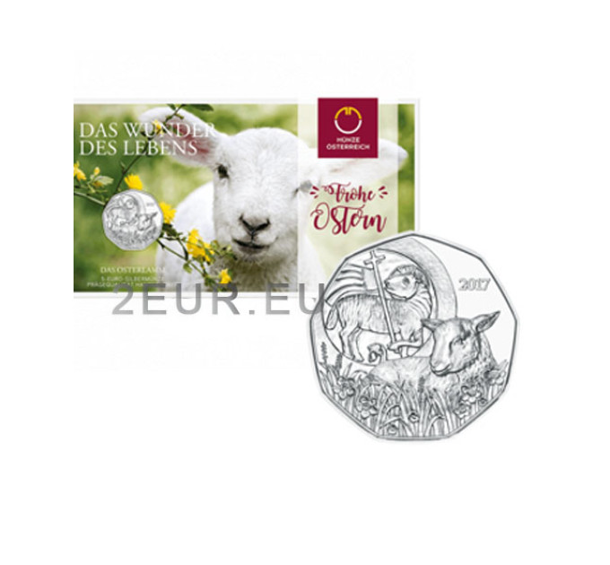 Österreich 5 Euro Silbermünze 2017 - Osterlamm
