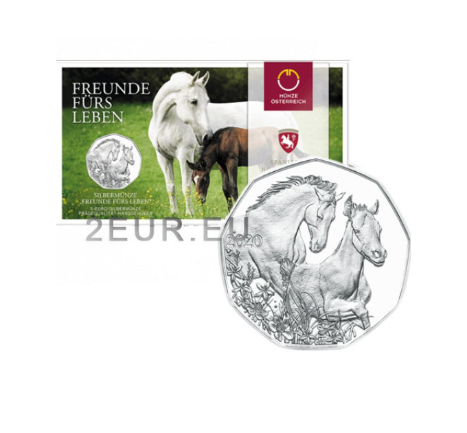 Österreich 5 Euro Silbermünze 2020 - Freunde fürs Leben