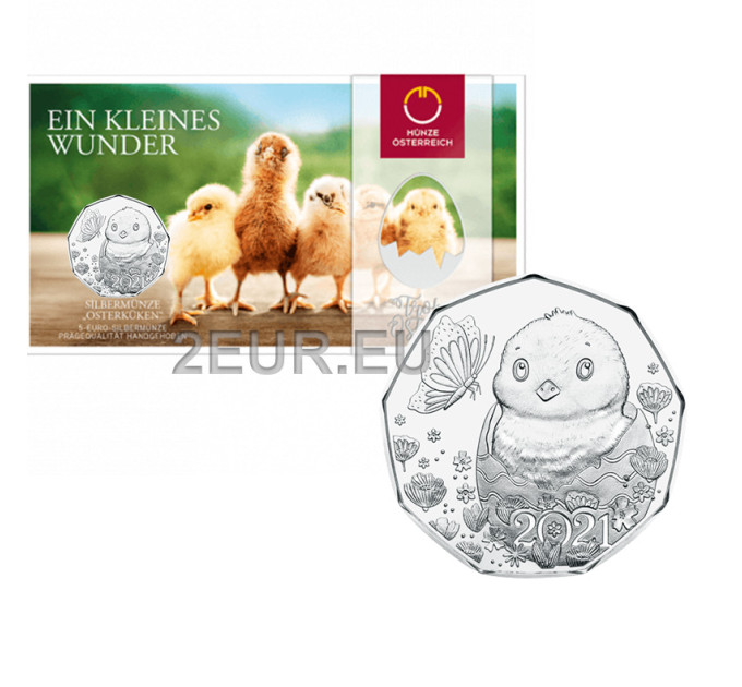 Österreich 5 Euro Silbermünze 2021 - OSTERN HÄHNCHEN