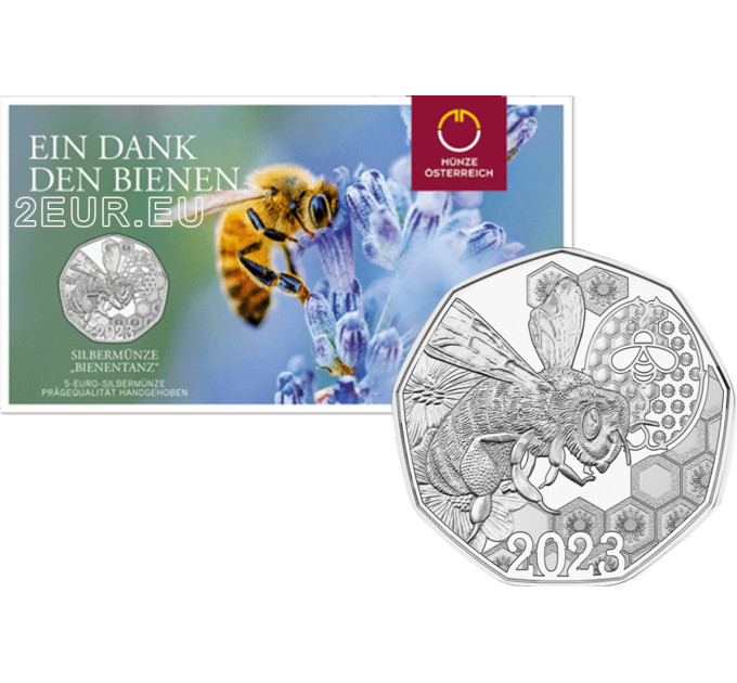 Österreich 5 Euro Silbermünze 2023 - Der Wackeltanz - Bienen