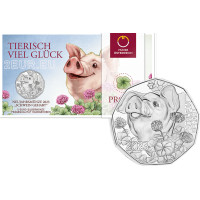 Österreich 5 Euro Silbermünze 2023 - Neujahrsmünze 2023 - SCHWEIN 