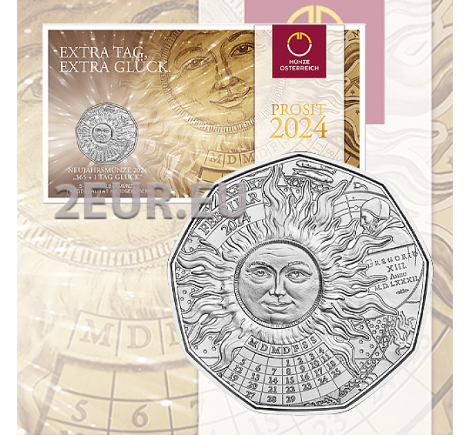 Österreich 5 Euro Silbermünze 2024 - 365 + 1 TAG GLÜCKLICH
