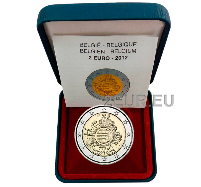 Belgien 2 euro proof 2012 - 10 Jahre Euro 