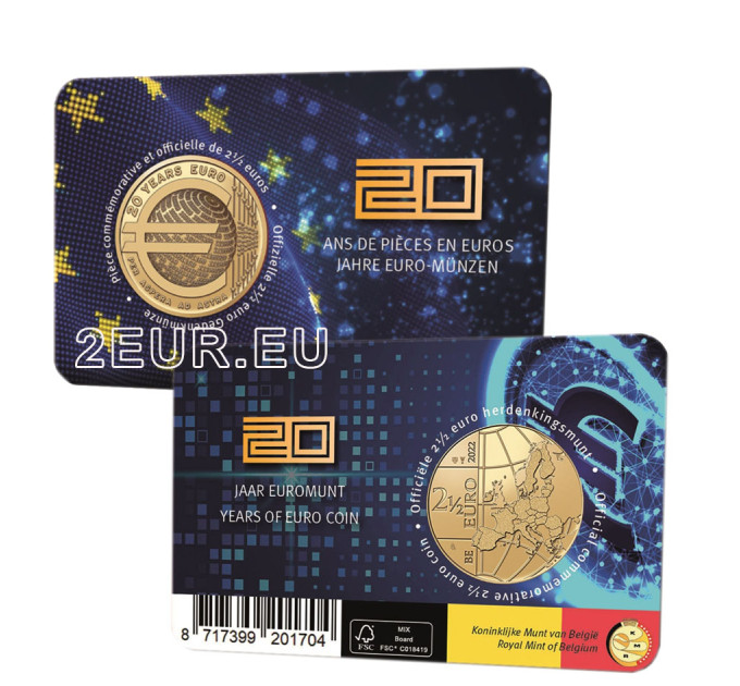 Belgien 2,5 euro BU 2022 - 20 Jahre Euromünzen  - FR