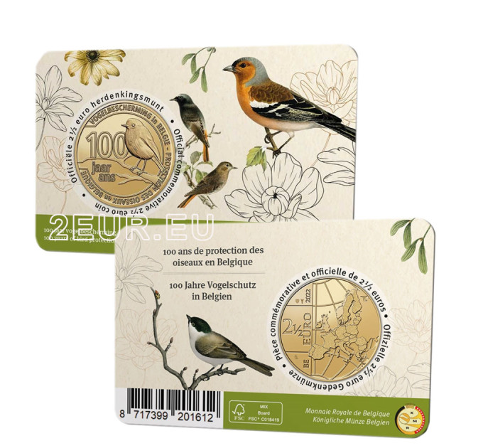 Belgien 2,5 euro BU 2022 - 100 Jahre Vogelschutz in Belgien - NL